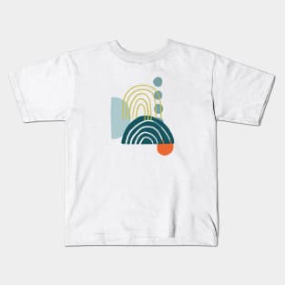 Abstract Rainbow on Blue Kids T-Shirt